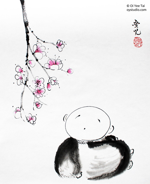 LL-0001, 三元－第伍号, 2015, 55x130cm, Chinese ink on rice paper 